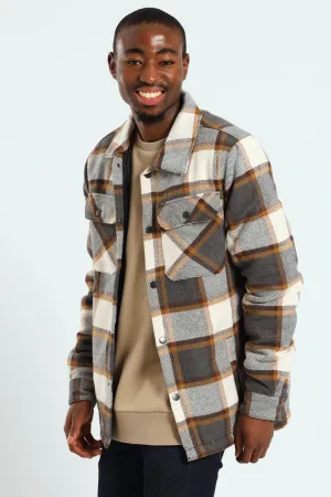 Check Flannel Shacket - Chocolate