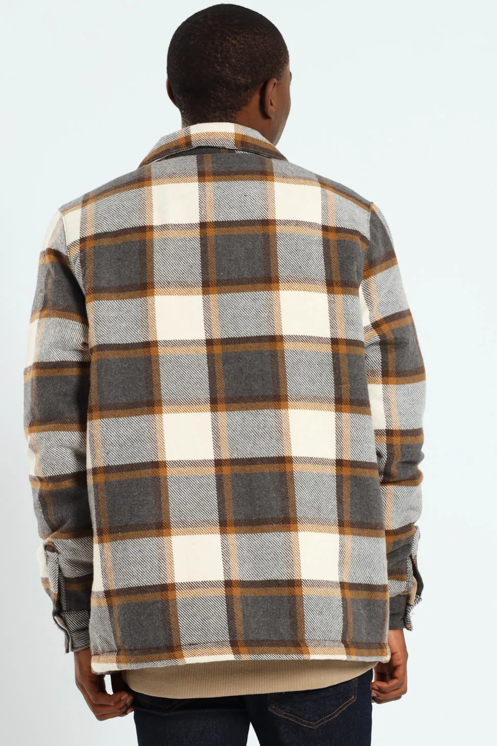 Check Flannel Shacket - Chocolate