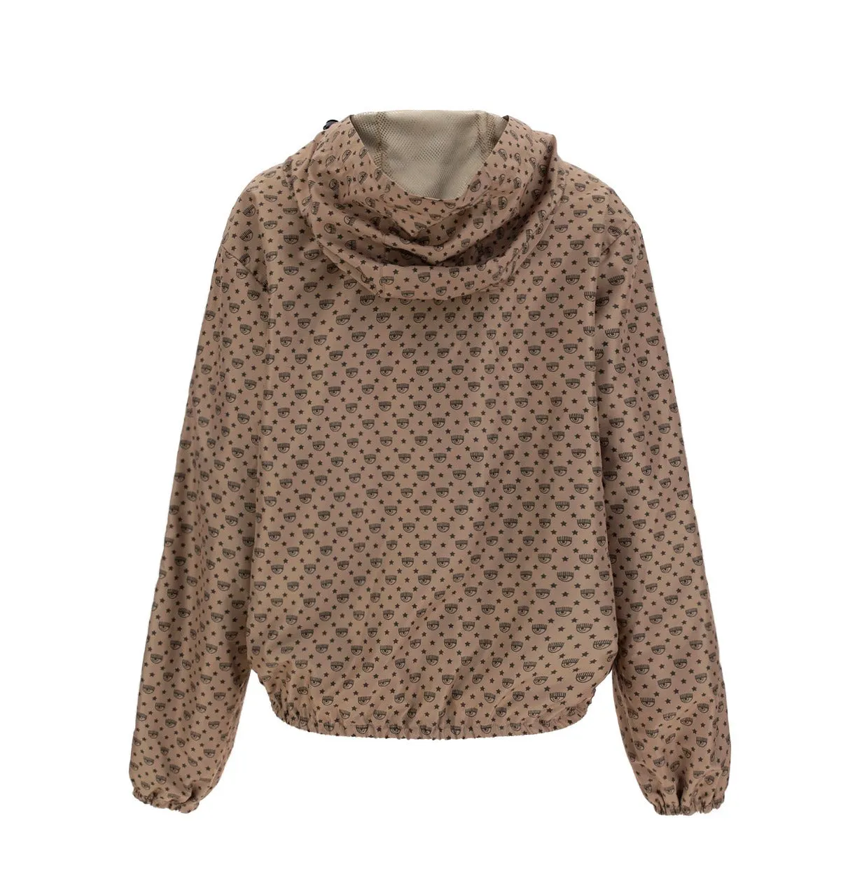 Chiara Ferragni Allover Logo Printed Zipped Rain Jacket