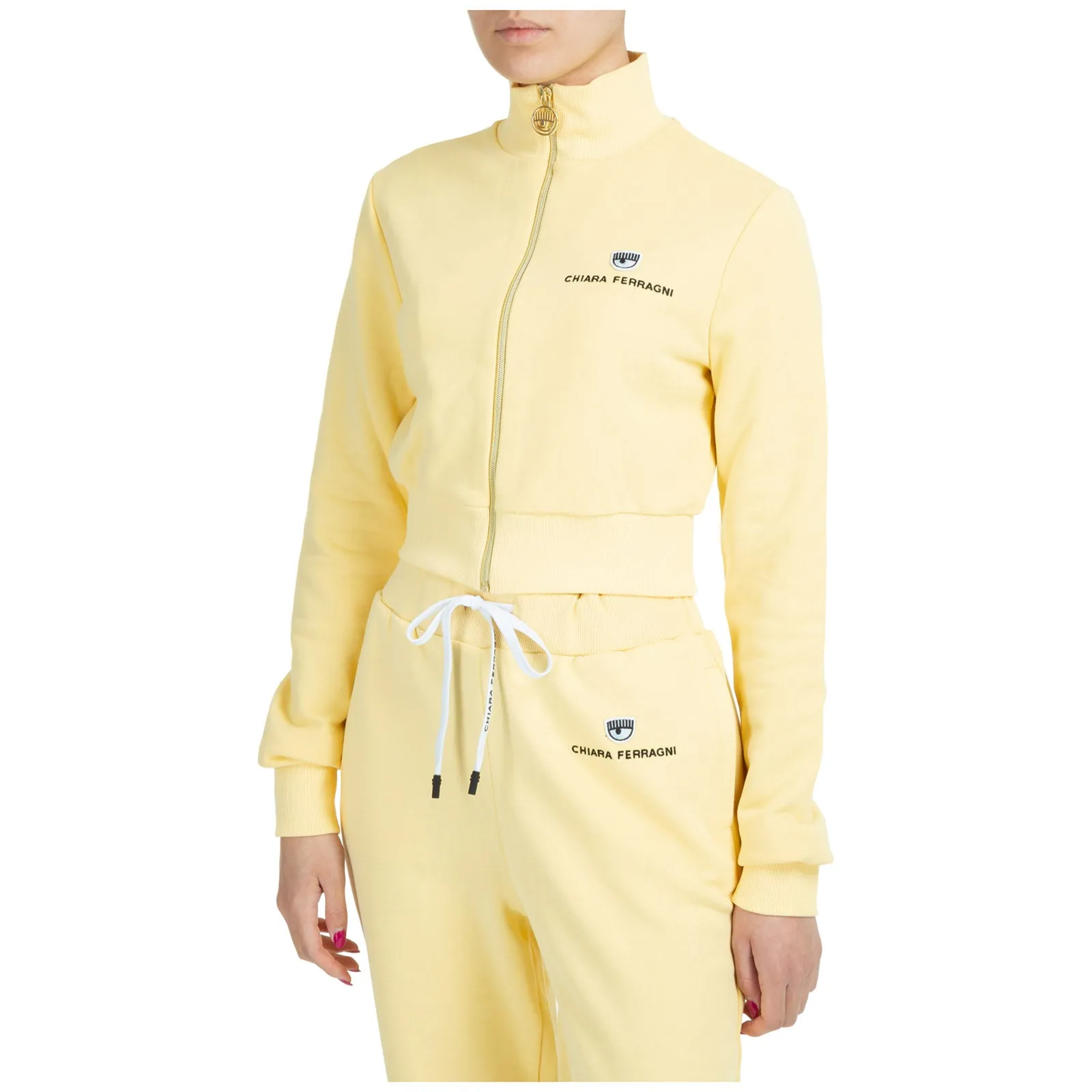 Chiara Ferragni Zipped Cropped Track Jacket