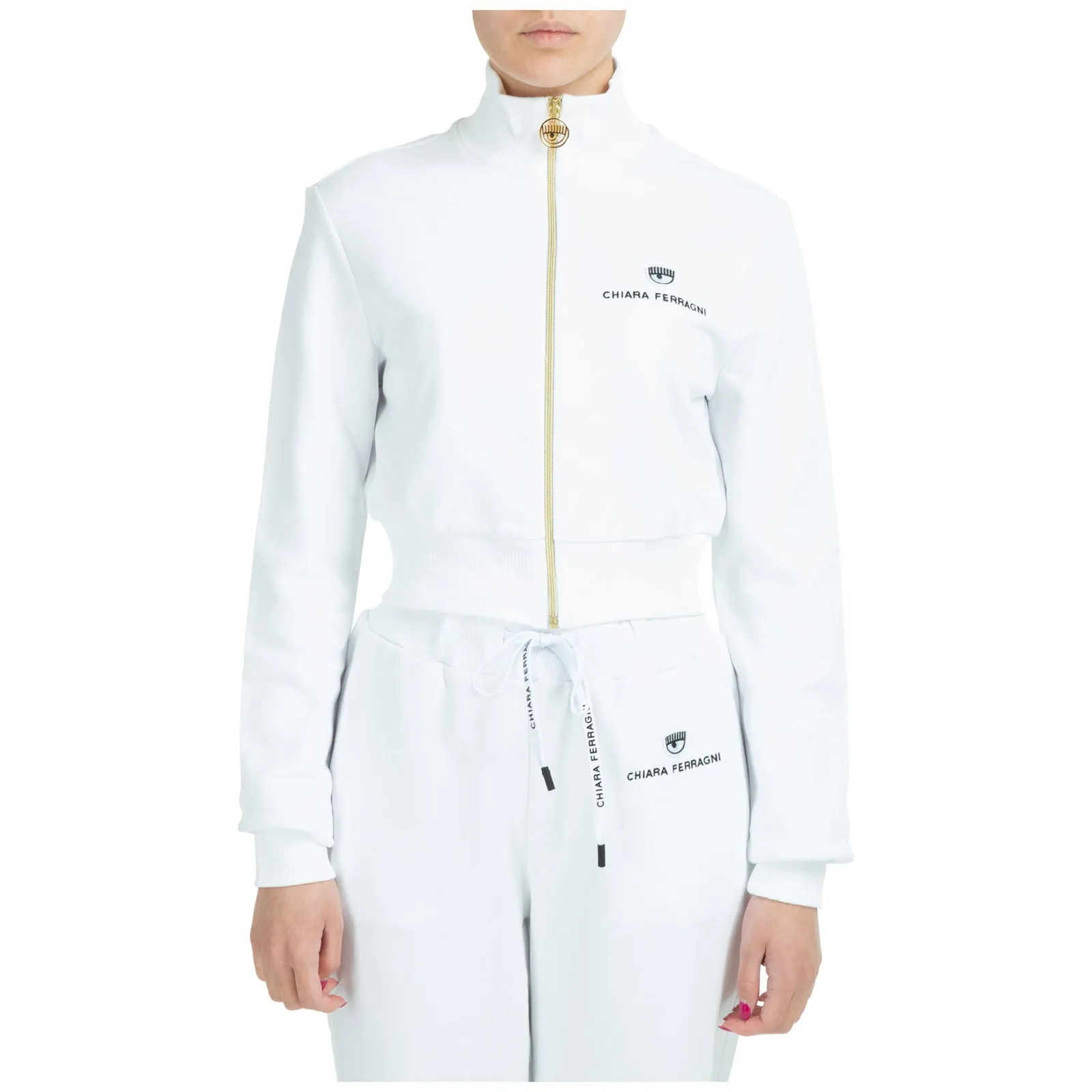 Chiara Ferragni Zipped Cropped Track Jacket