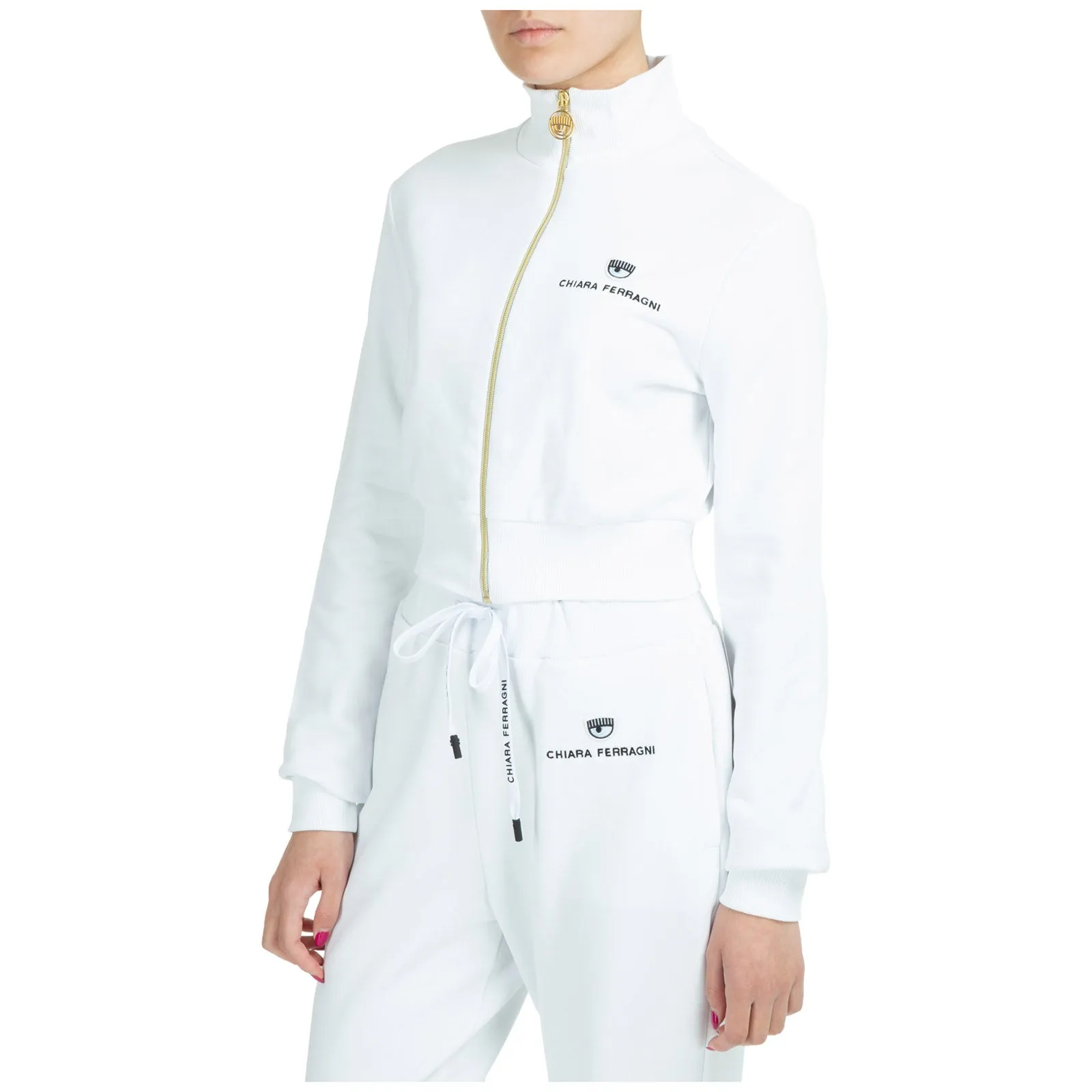 Chiara Ferragni Zipped Cropped Track Jacket