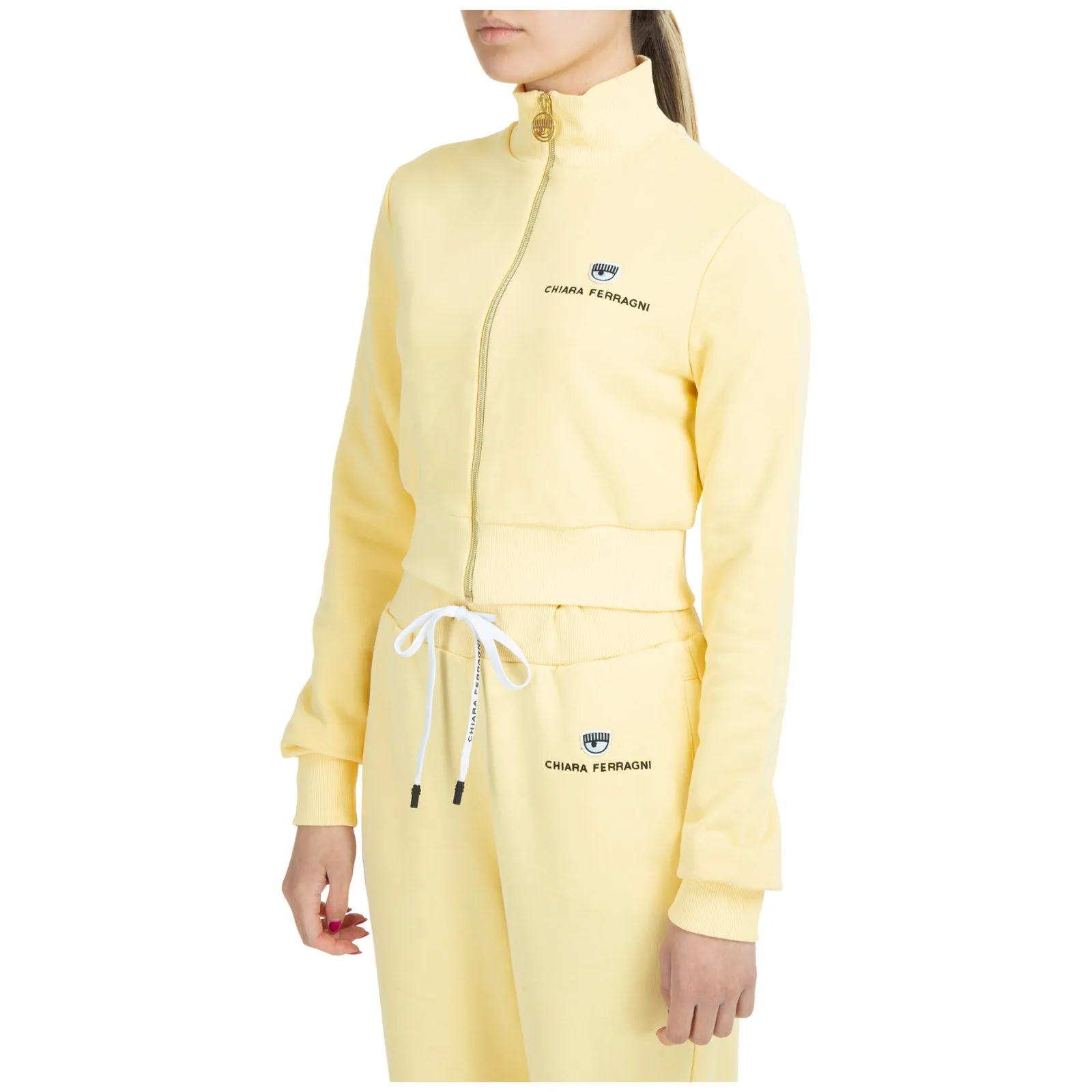 Chiara Ferragni Zipped Cropped Track Jacket