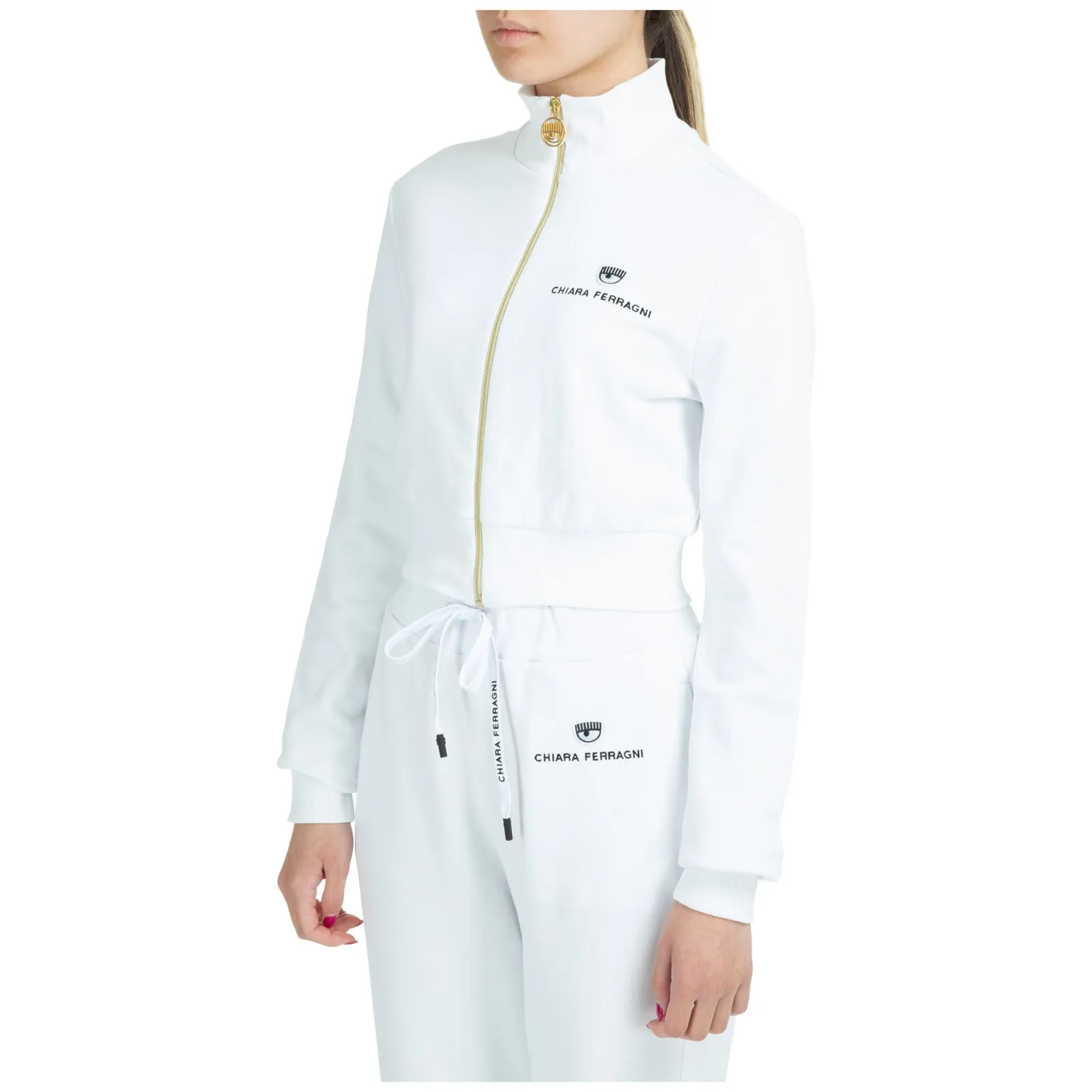 Chiara Ferragni Zipped Cropped Track Jacket