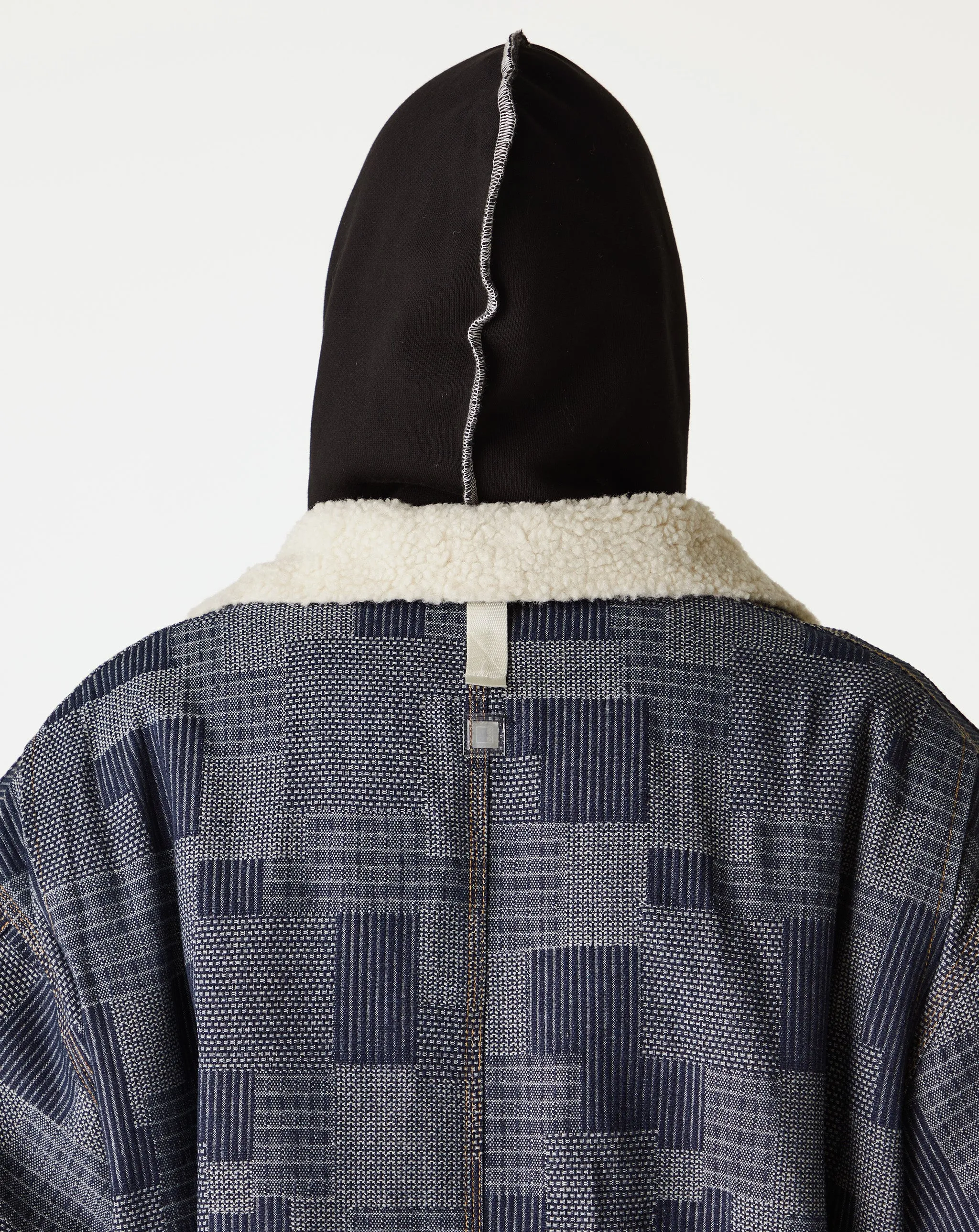 Crystal Rivet Patchwork Denim Hoodie