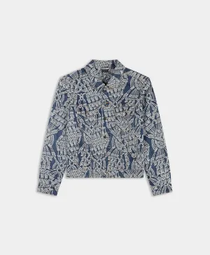 Dark Blue Denim Macrame Jacket