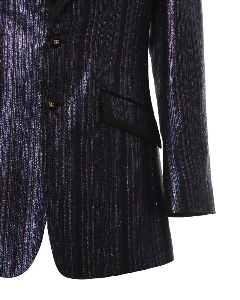Dolce & Gabbana Striped Lurex Jacquard Beat-Fit Jacket