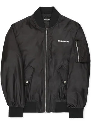 Dsquared2 Kids Logo Printed Zipped Jacket