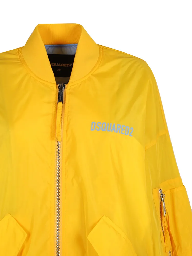 Dsquared2 Logo Printed Zip-Up Jacket