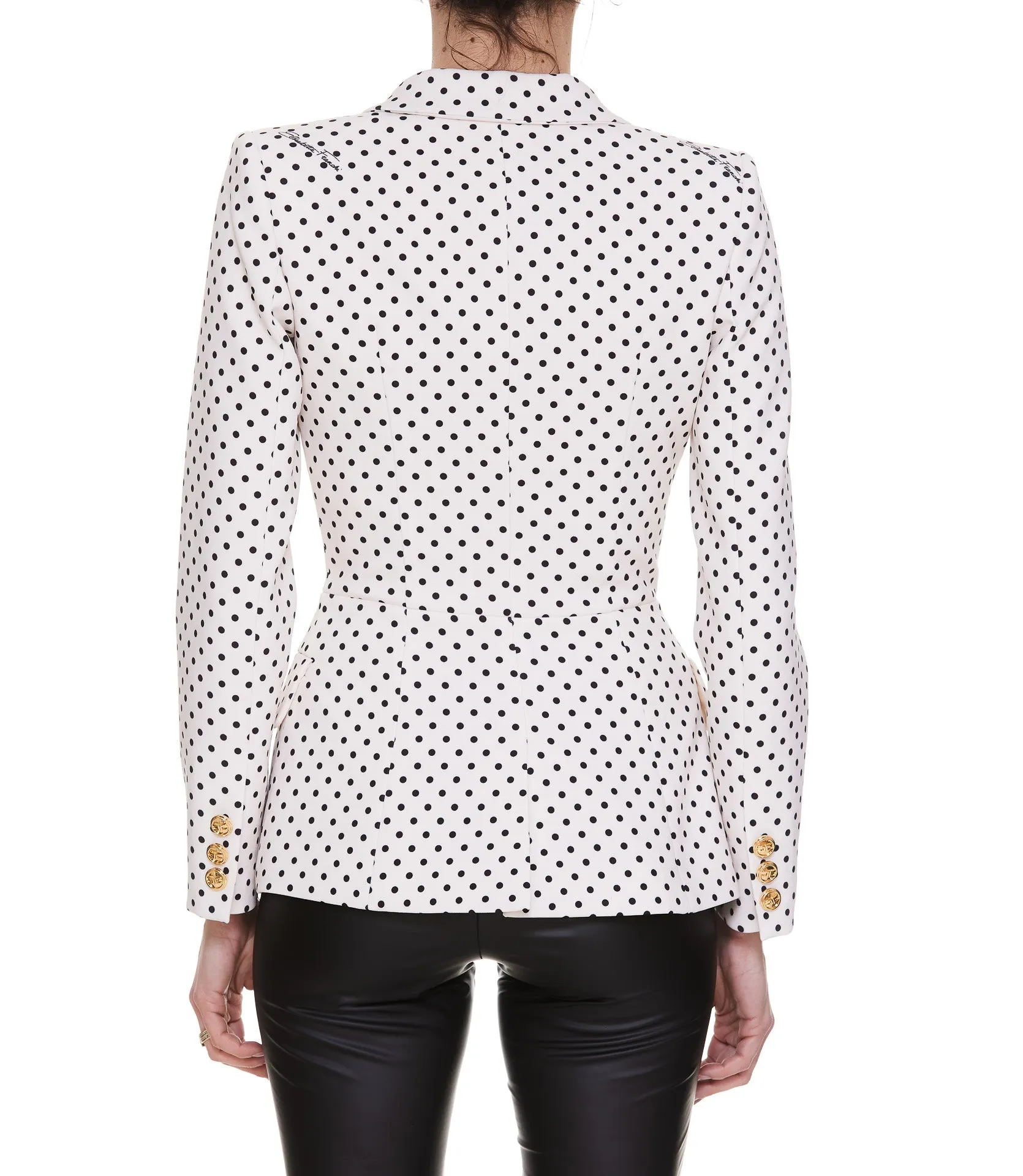 Elisabetta Franchi Polka Dotted Double Breasted Blazer