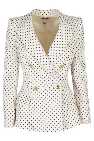 Elisabetta Franchi Polka Dotted Double Breasted Blazer