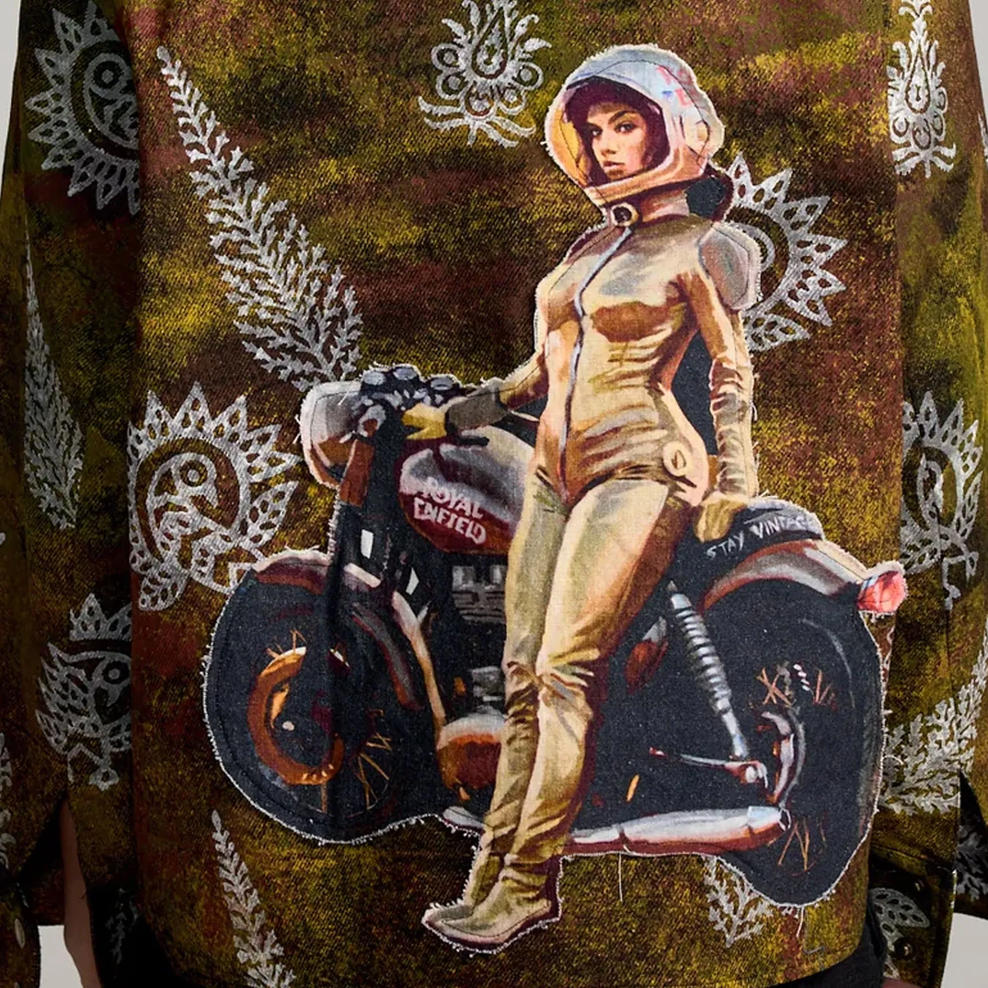 F A R A K | BIKER HANDMADE JACKET { BROWN/MULTI