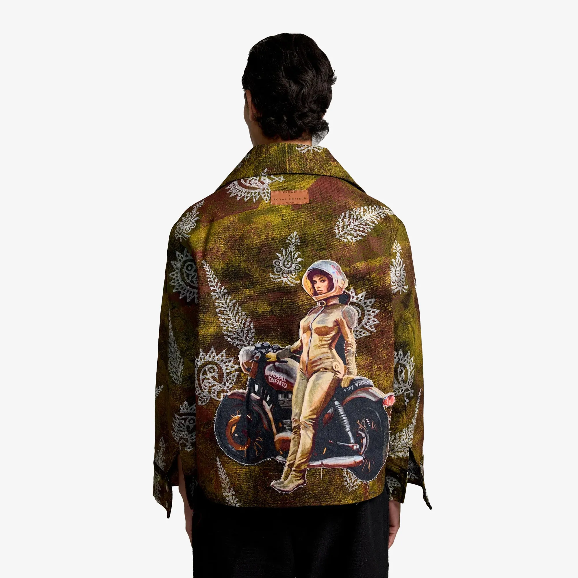F A R A K | BIKER HANDMADE JACKET { BROWN/MULTI