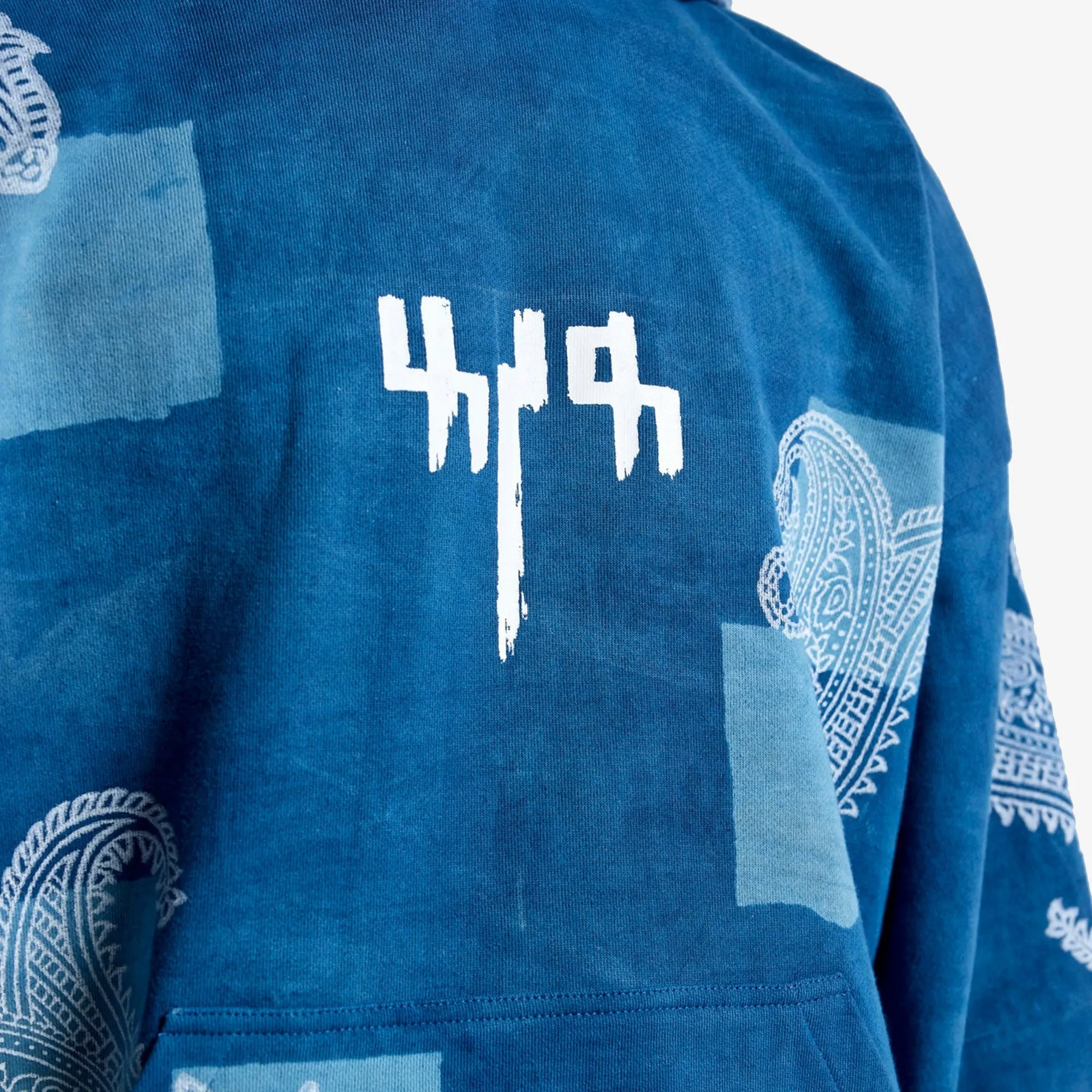 F A R A K | HANDMADE INDIGO HOODIE { BLUE