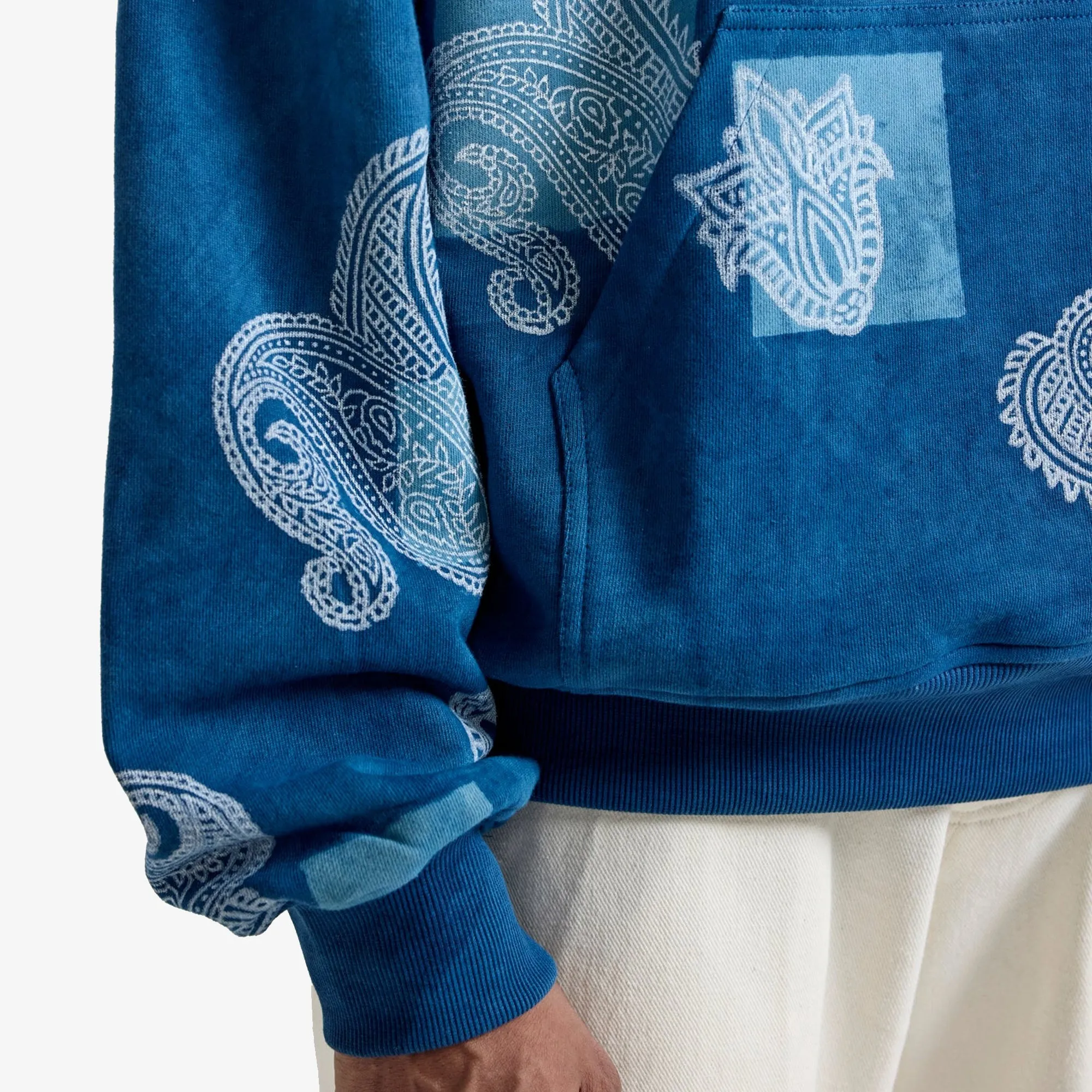 F A R A K | HANDMADE INDIGO HOODIE { BLUE