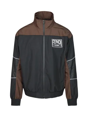 Fendi Logo Patch Zipped Jacket