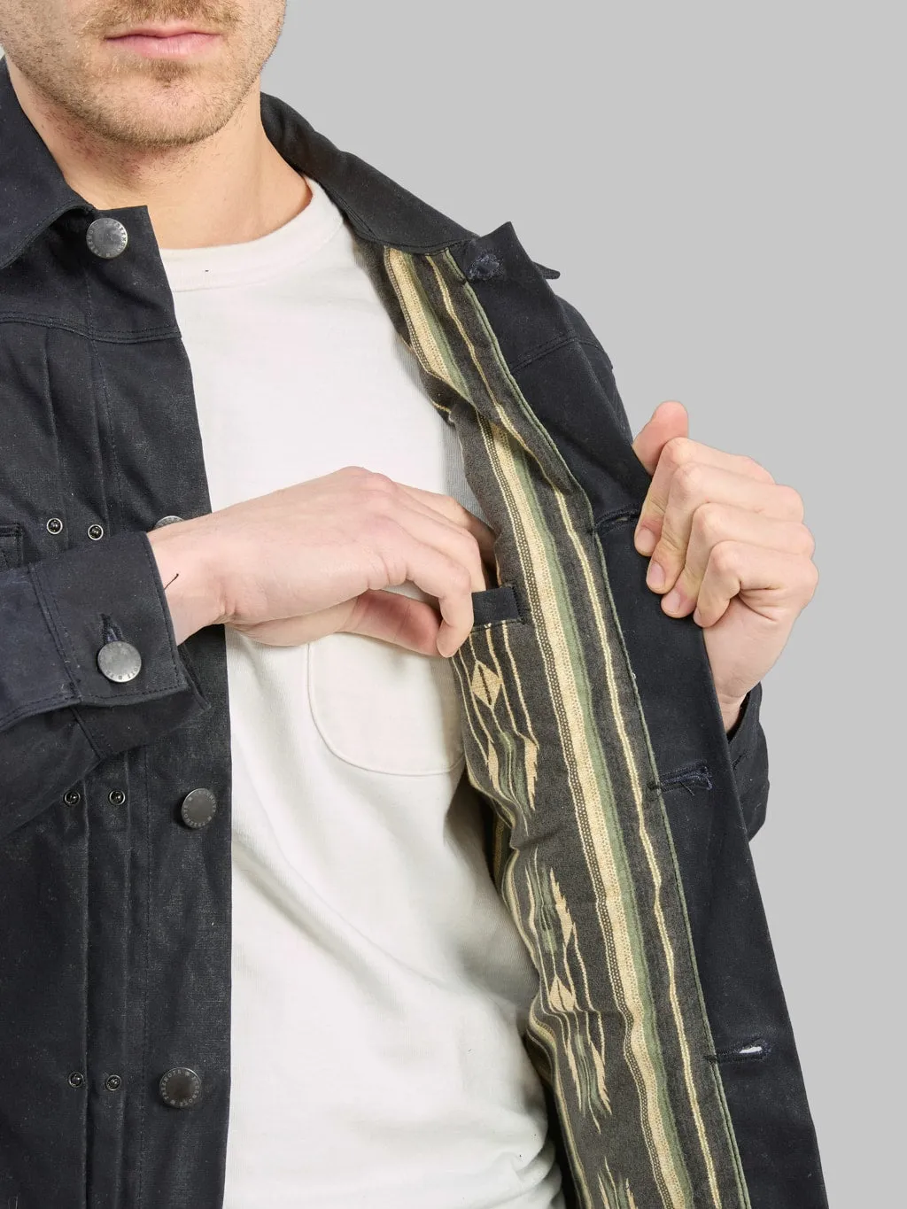 Freenote Cloth Riders Jacket Waxed Canvas Black