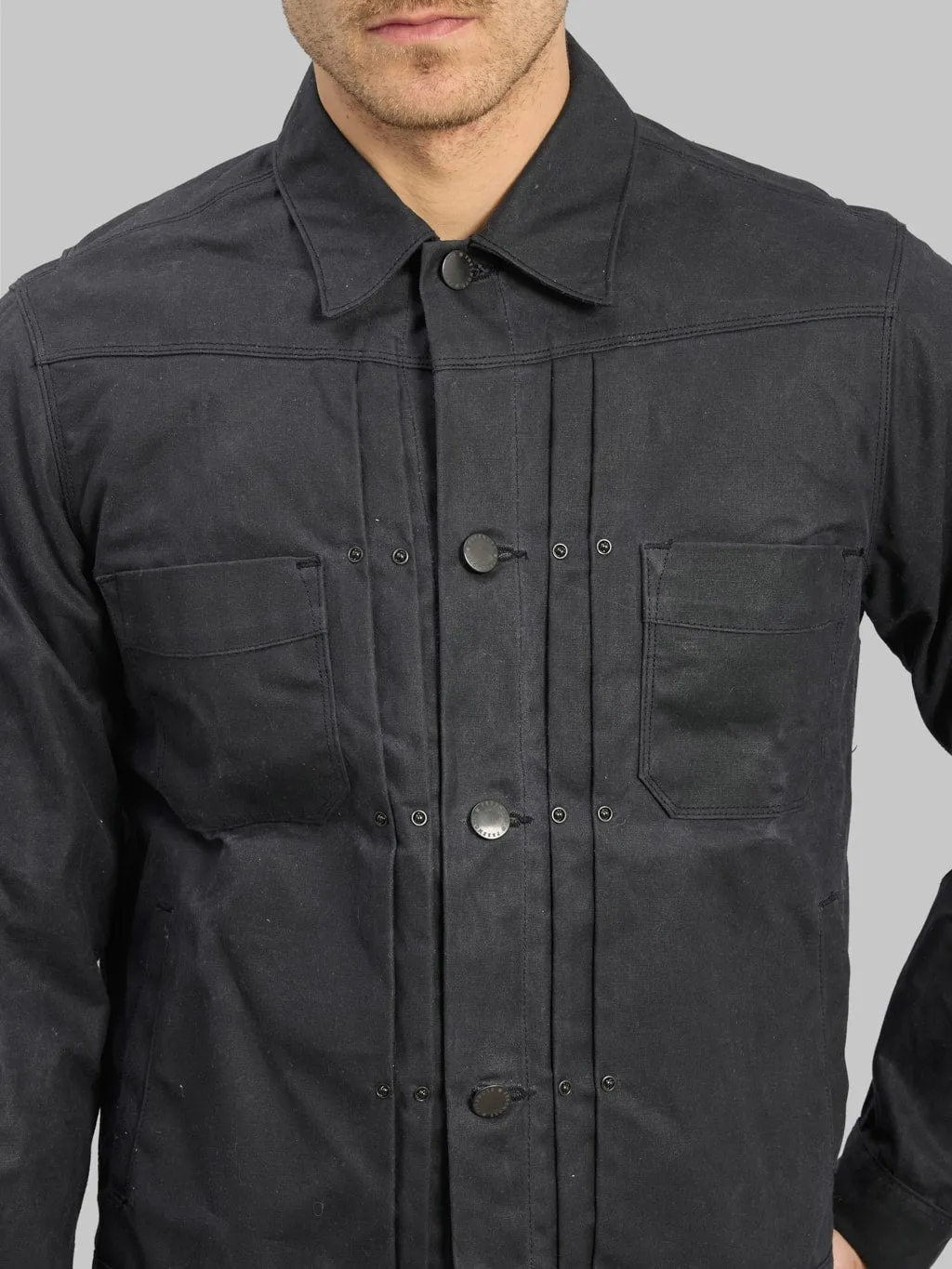 Freenote Cloth Riders Jacket Waxed Canvas Black