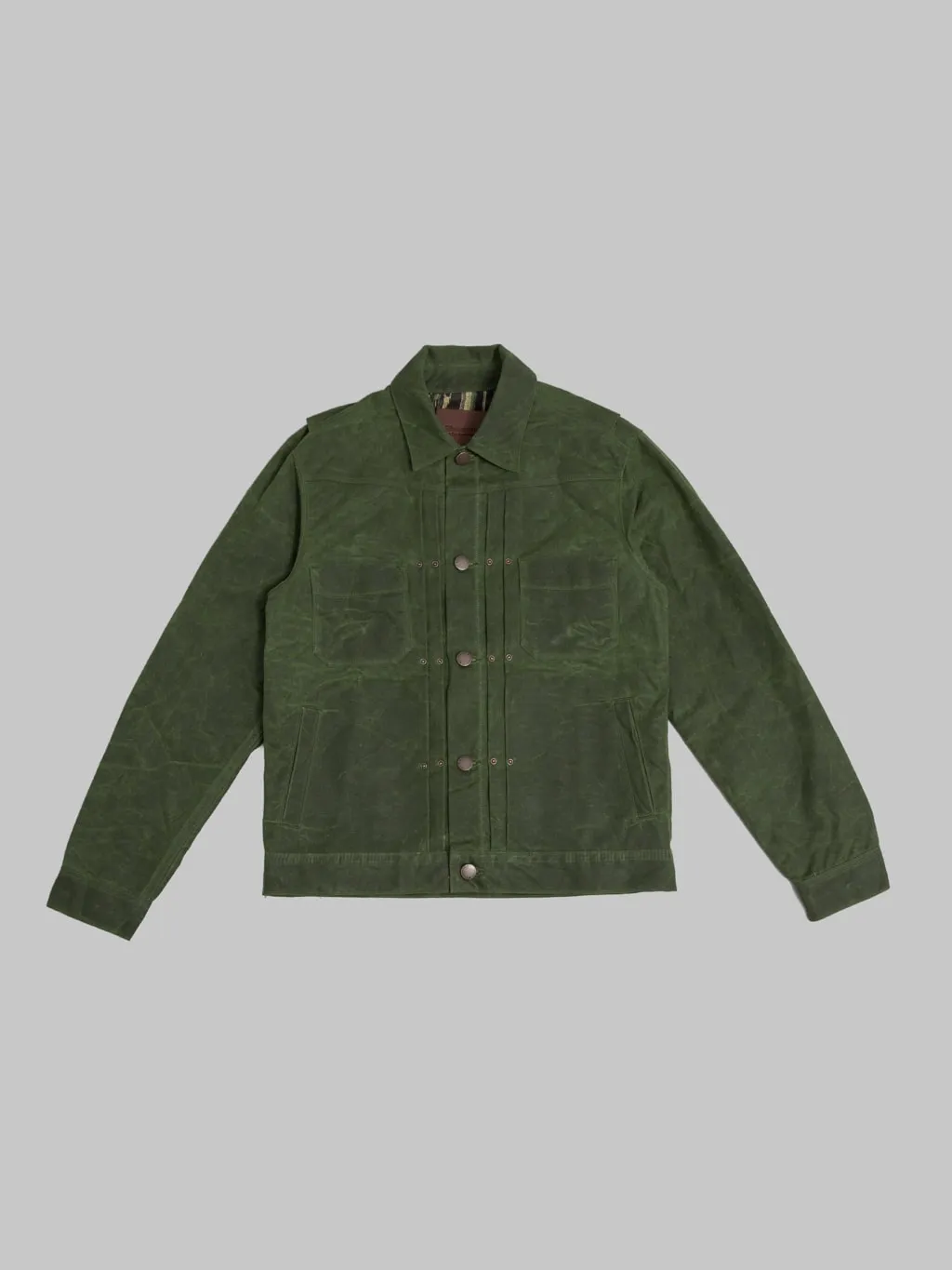 Freenote Cloth Riders Jacket Waxed Canvas Olive