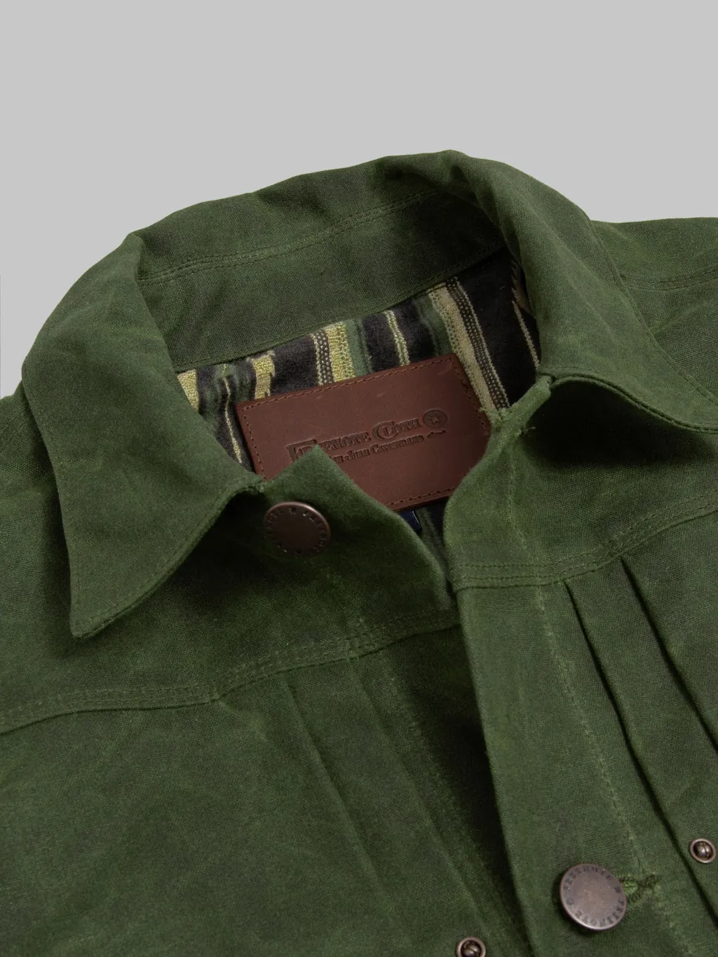 Freenote Cloth Riders Jacket Waxed Canvas Olive