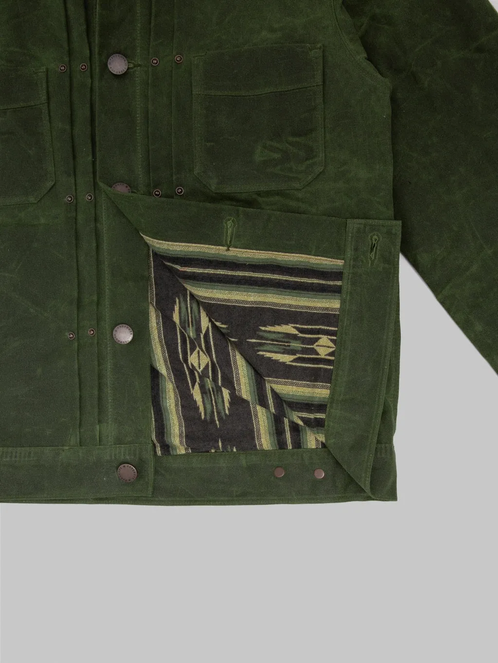 Freenote Cloth Riders Jacket Waxed Canvas Olive