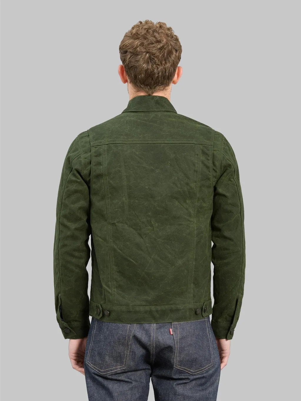 Freenote Cloth Riders Jacket Waxed Canvas Olive