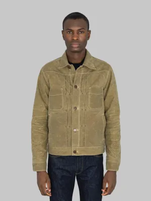 Freenote Cloth Riders Jacket Waxed Canvas Tobacco Brown Interior