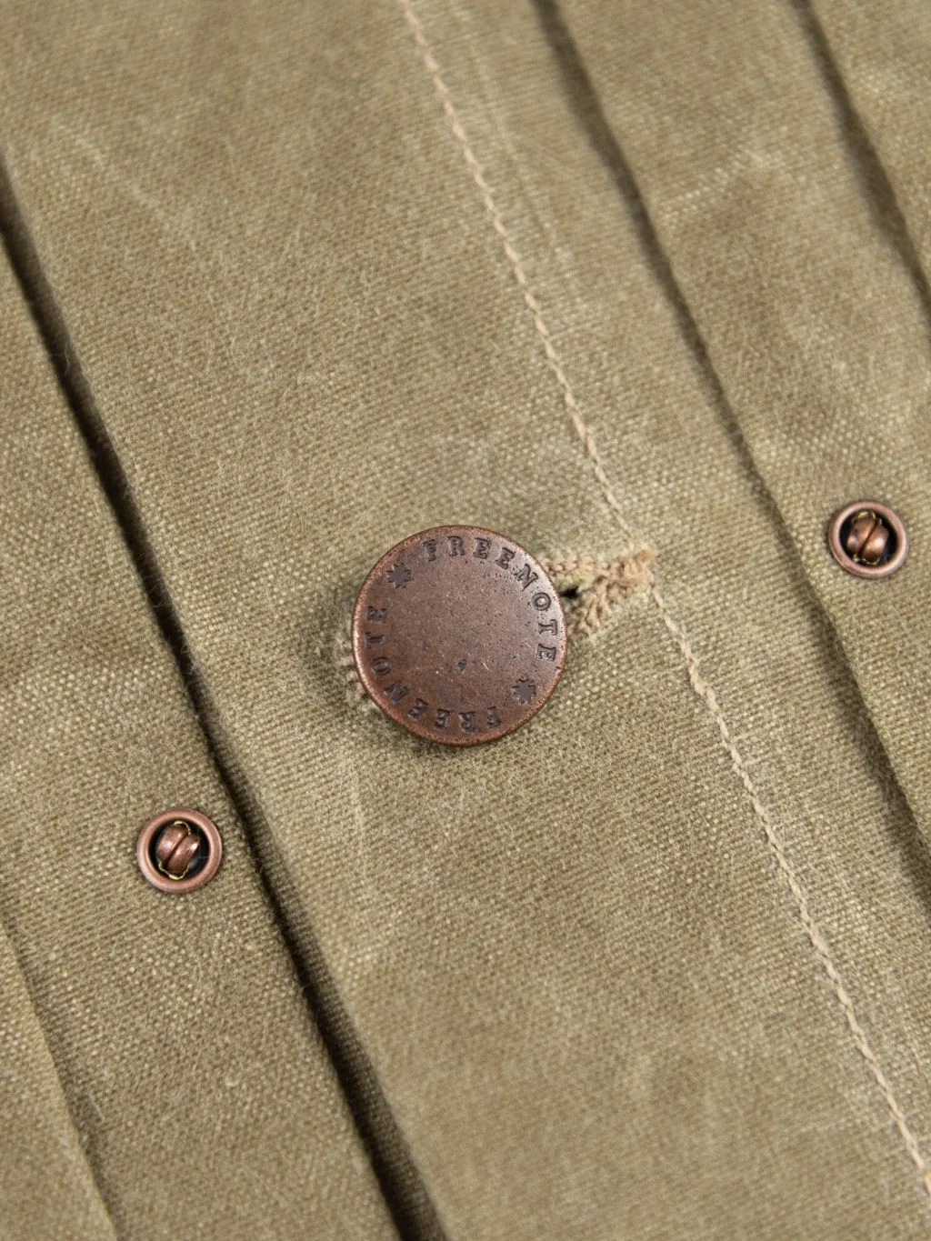 Freenote Cloth Riders Jacket Waxed Canvas Tobacco Brown Interior