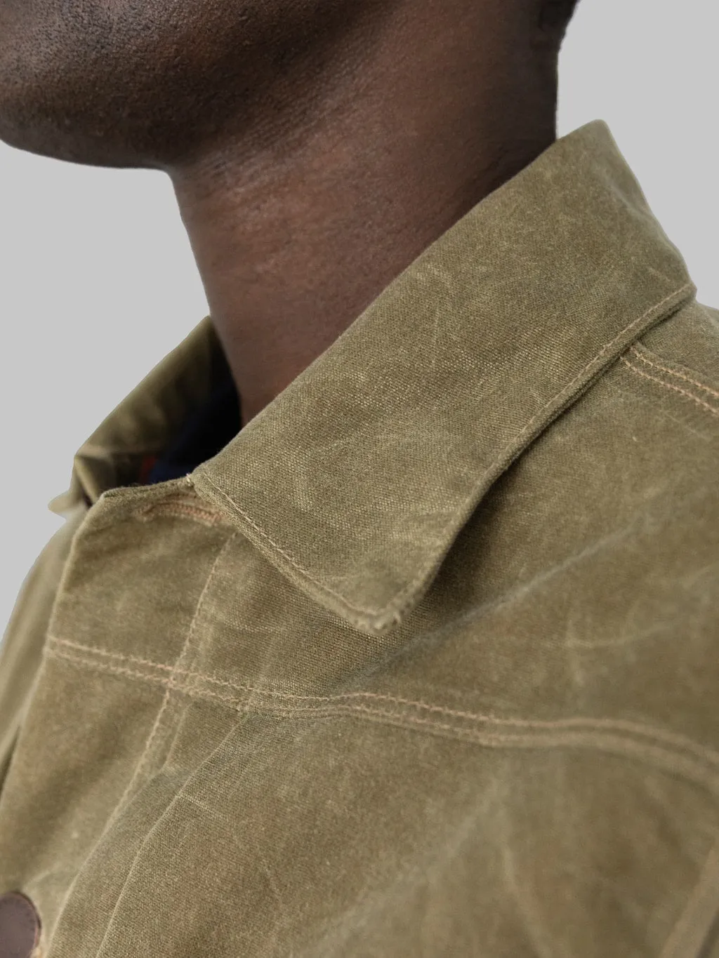 Freenote Cloth Riders Jacket Waxed Canvas Tobacco Brown Interior