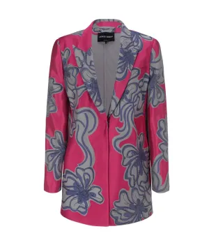 Giorgio Armani Floral Jacquard Single-Breasted Blazer