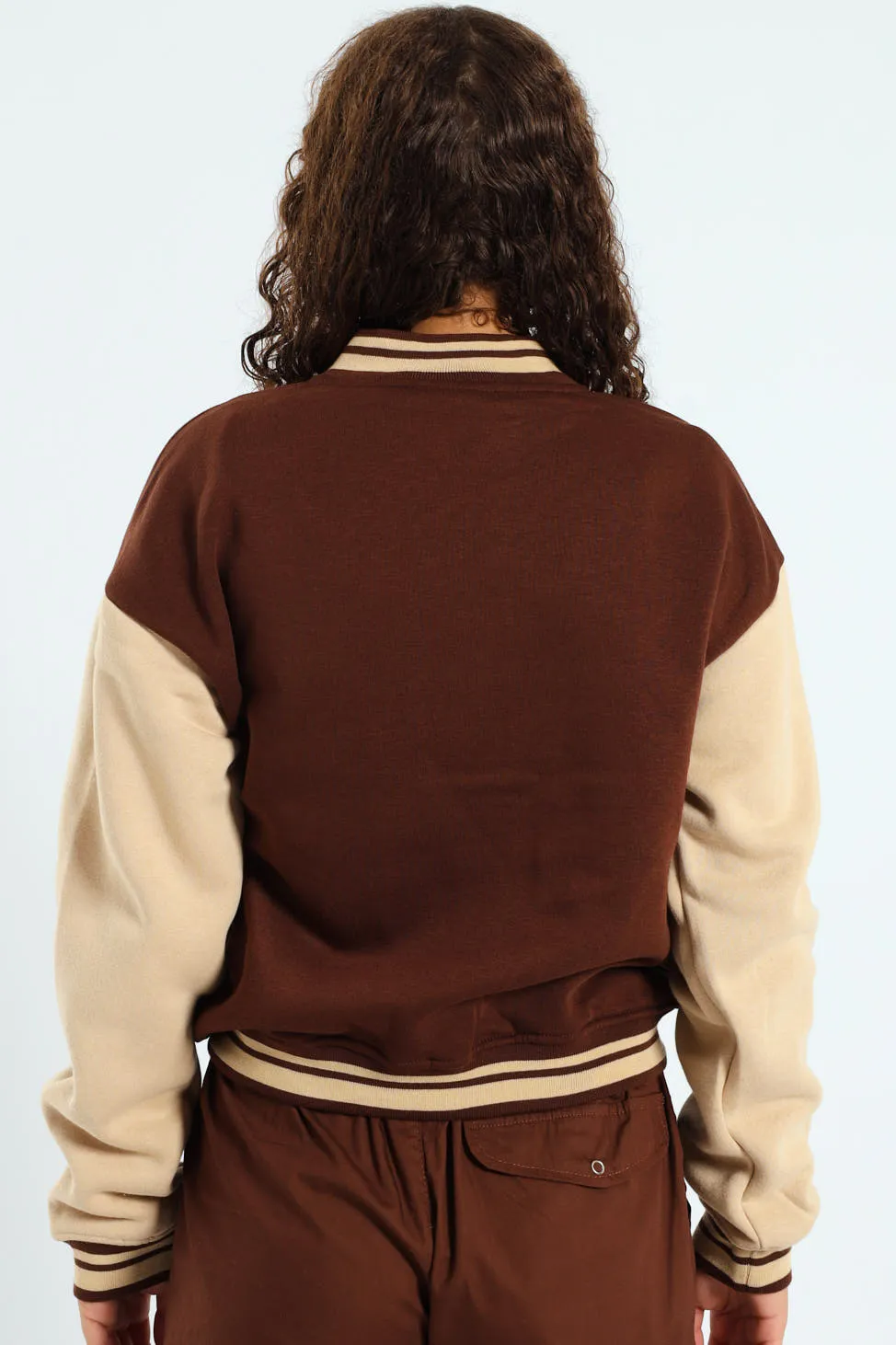 Girls Baseball Jacket - Brown