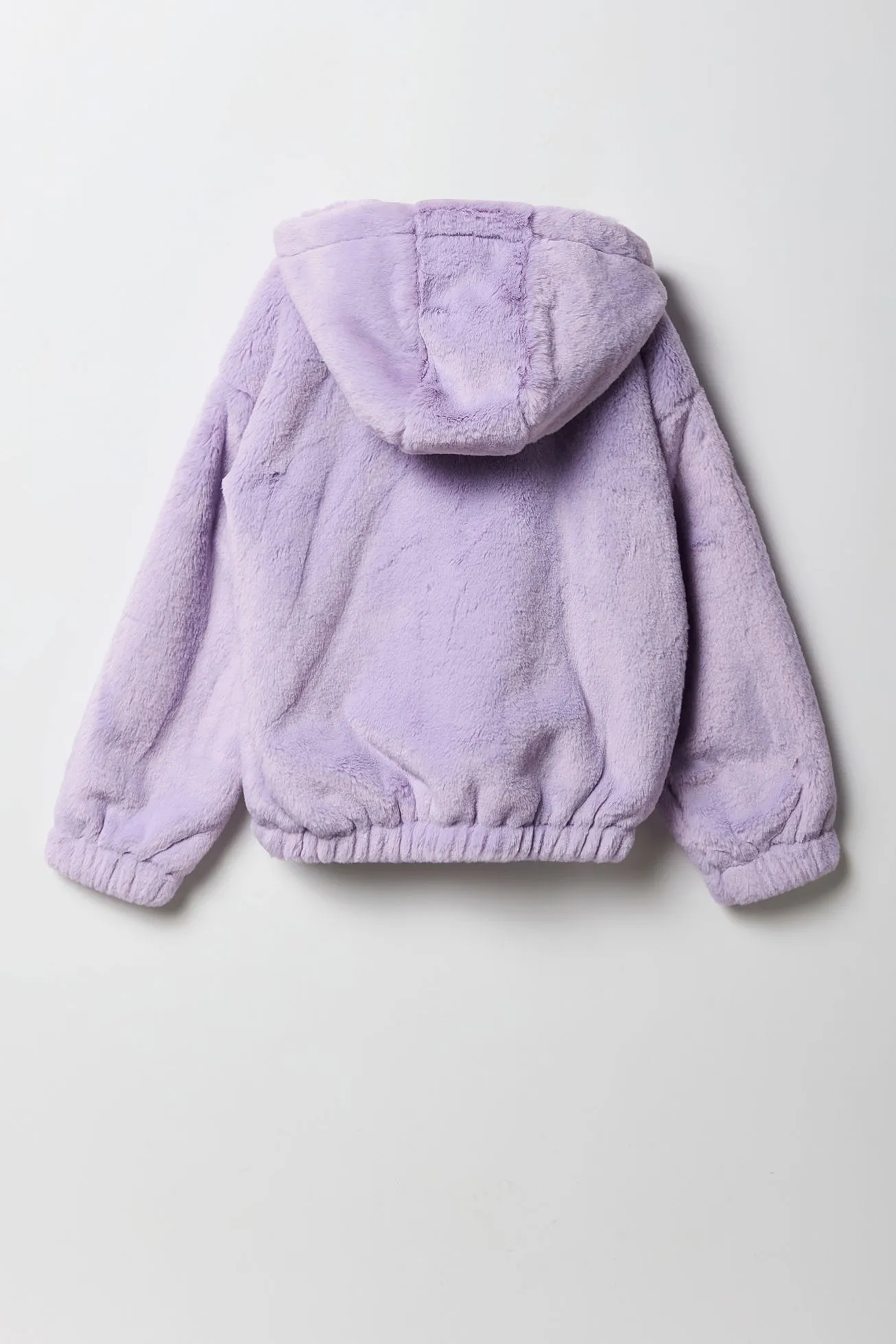 Girls Faux Fur Hooded Bomber Jacket
