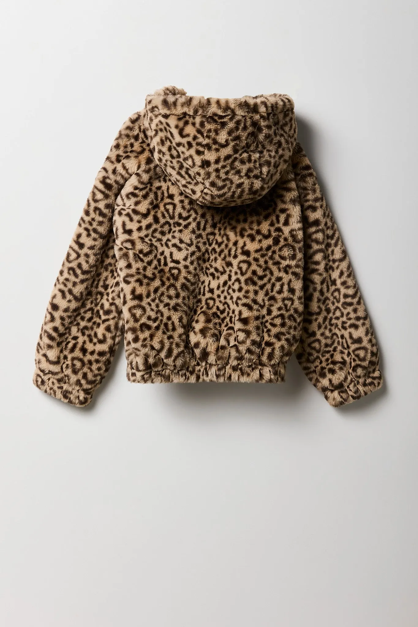 Girls Faux Fur Zip-Up Bomber