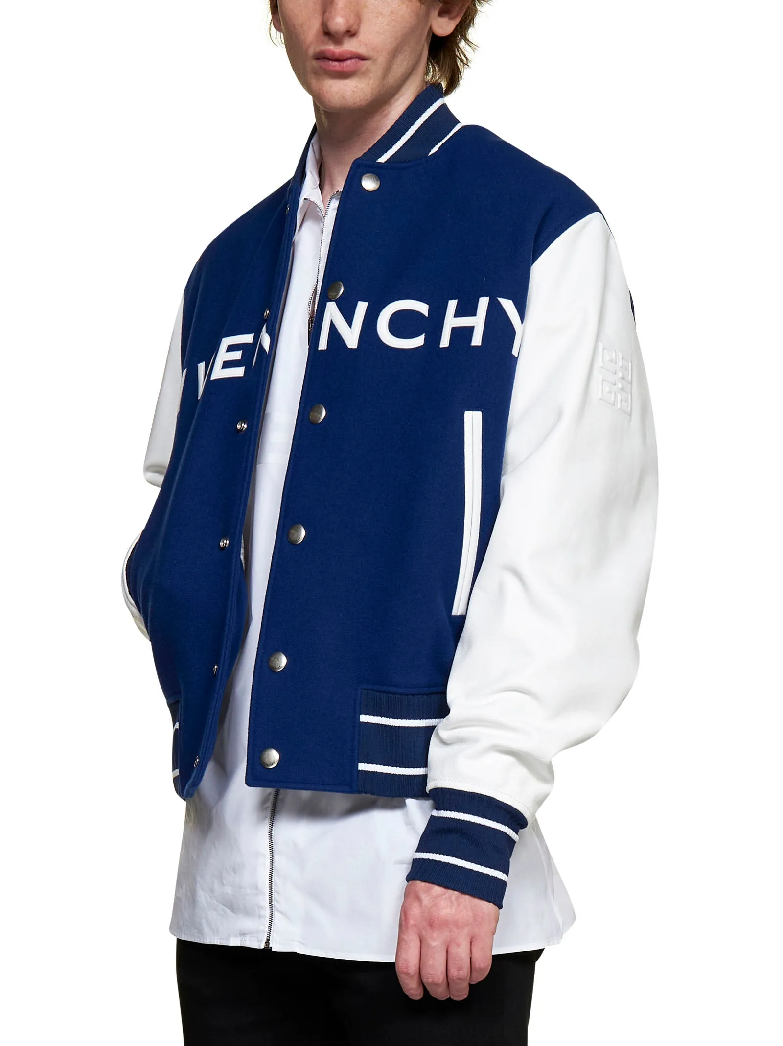 Givenchy Two-Tone Logo Printed Buttoned Jacket