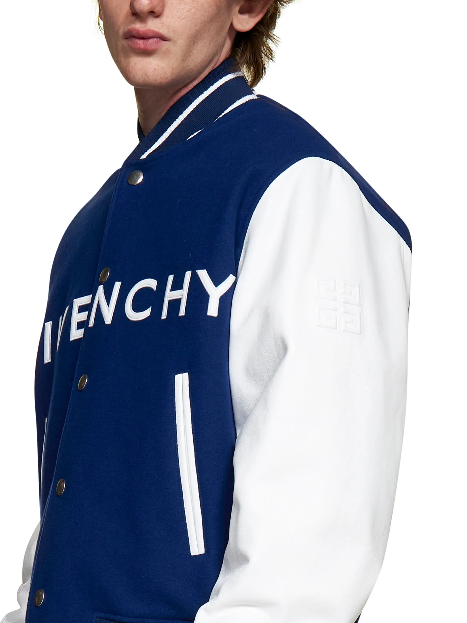 Givenchy Two-Tone Logo Printed Buttoned Jacket