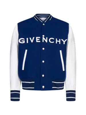 Givenchy Two-Tone Logo Printed Buttoned Jacket