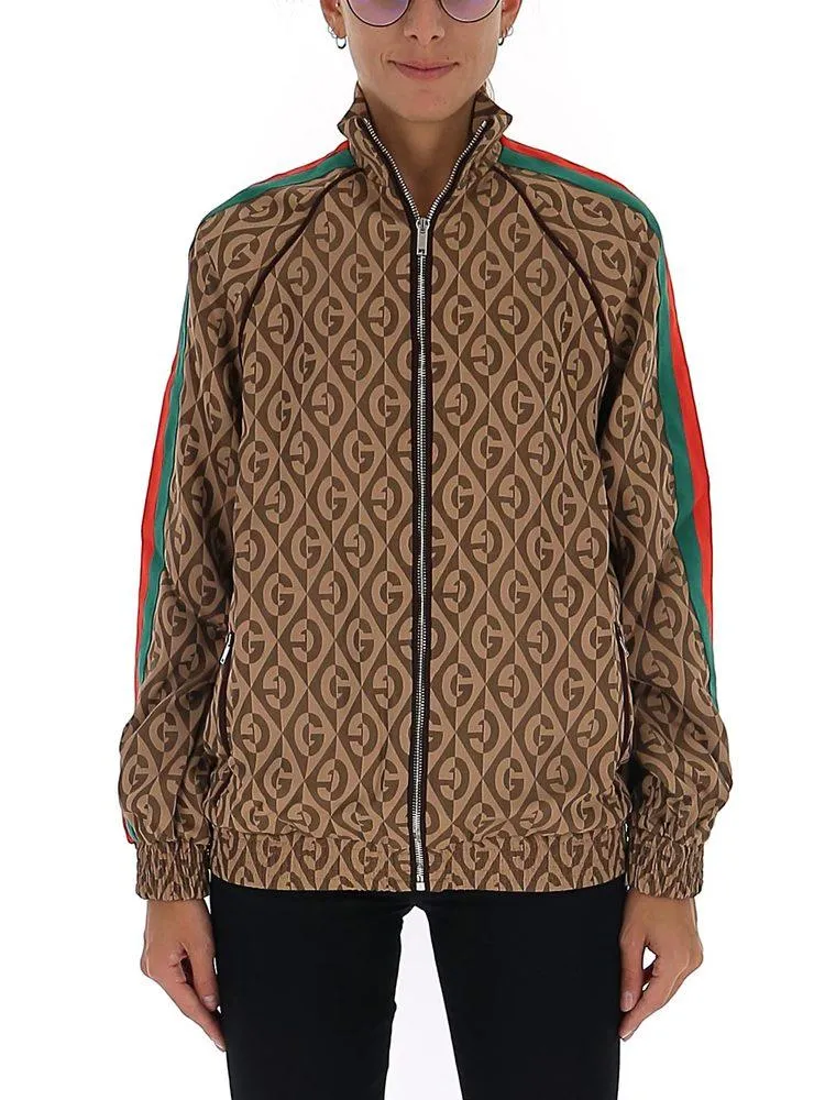 Gucci G Rhombus Zipped Stripe Detail Jacket