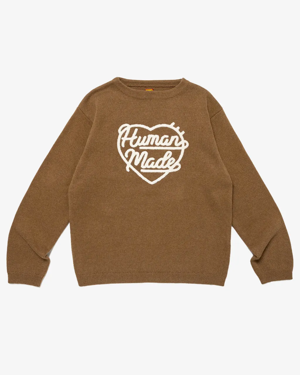 Heart Knit Sweater Brown