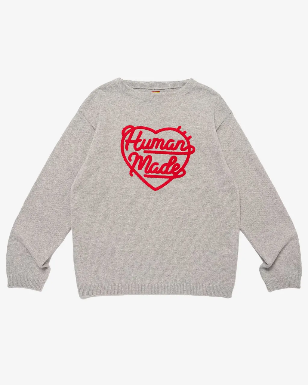 Heart Knit Sweater Gray