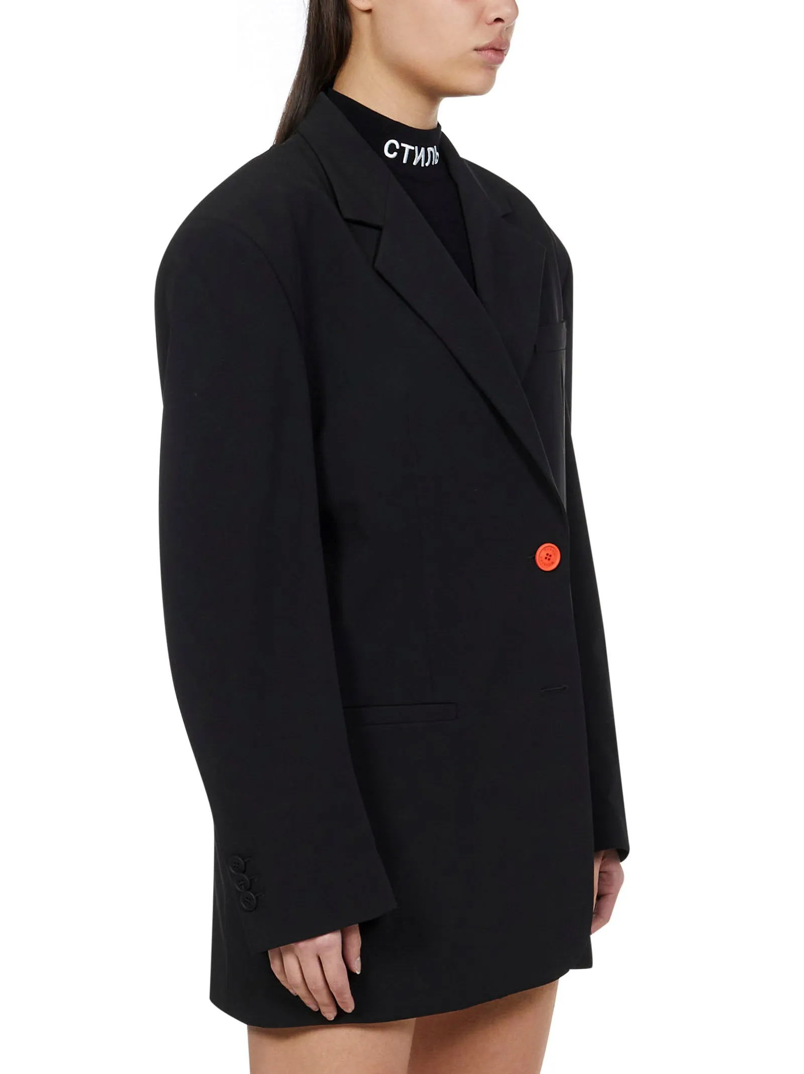Heron Preston Logo Patch Oversized Blazer