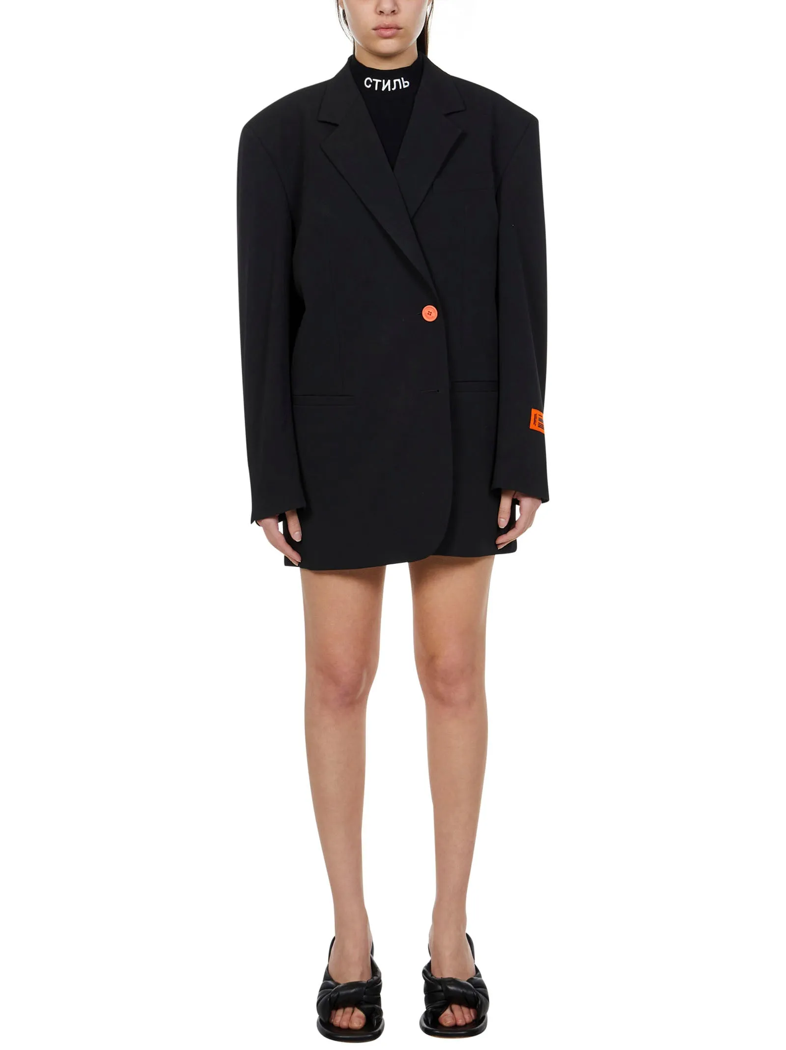 Heron Preston Logo Patch Oversized Blazer