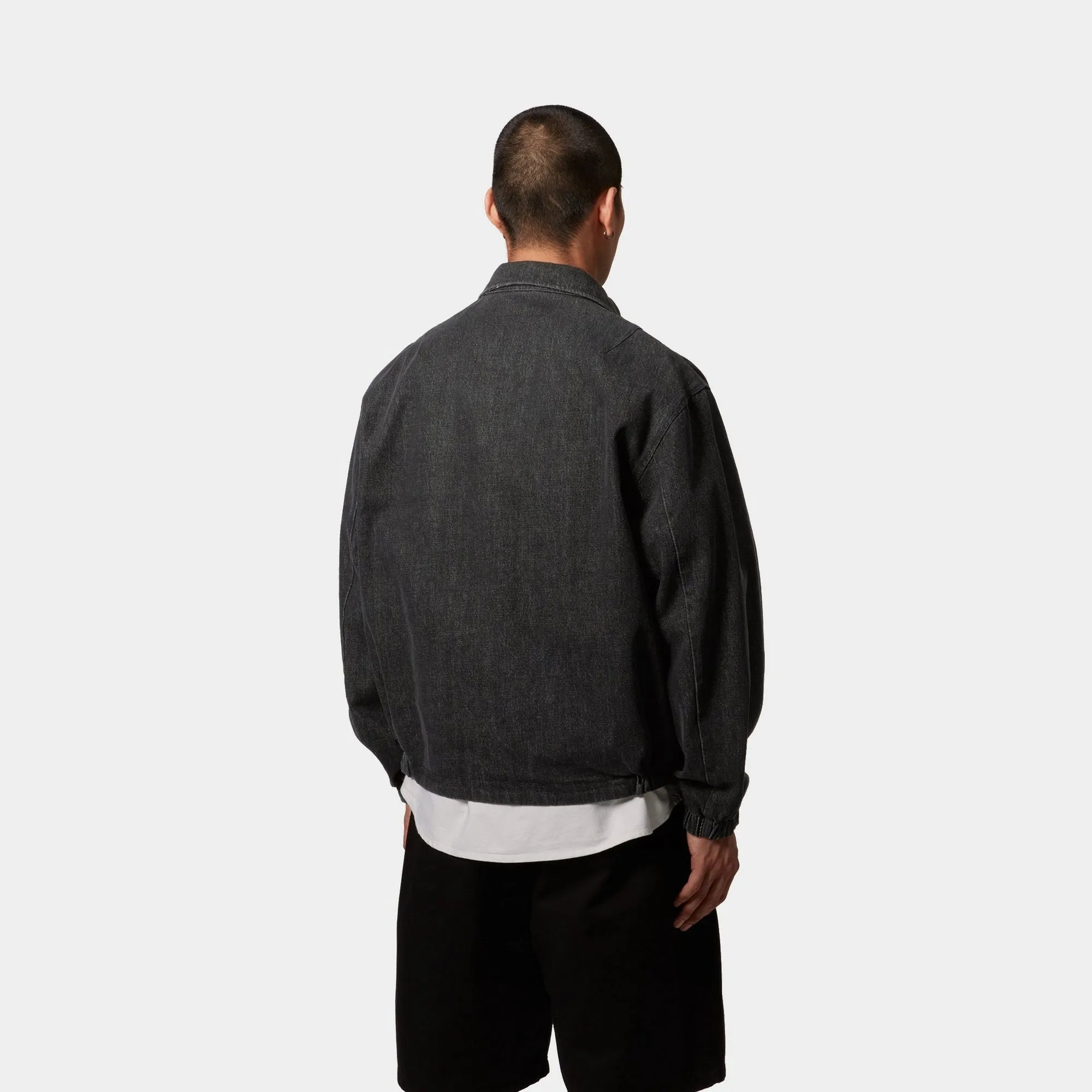 Hudson Reversible Jacket | Black (stone washed) / Heart Pinstripe