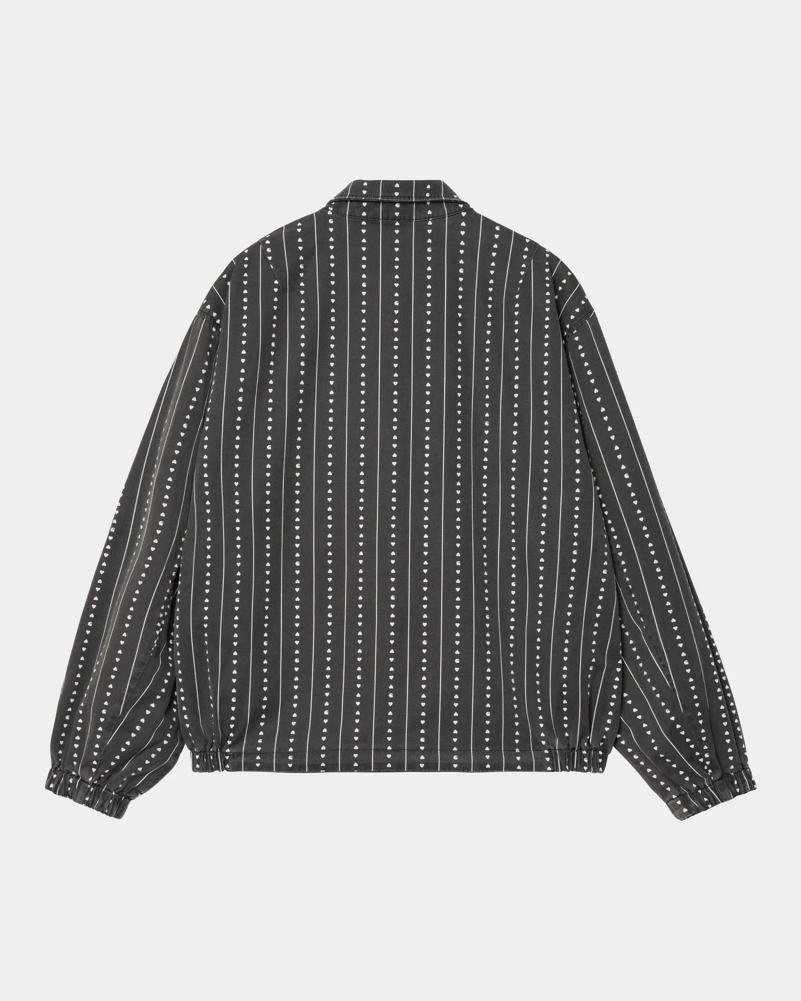Hudson Reversible Jacket | Black (stone washed) / Heart Pinstripe