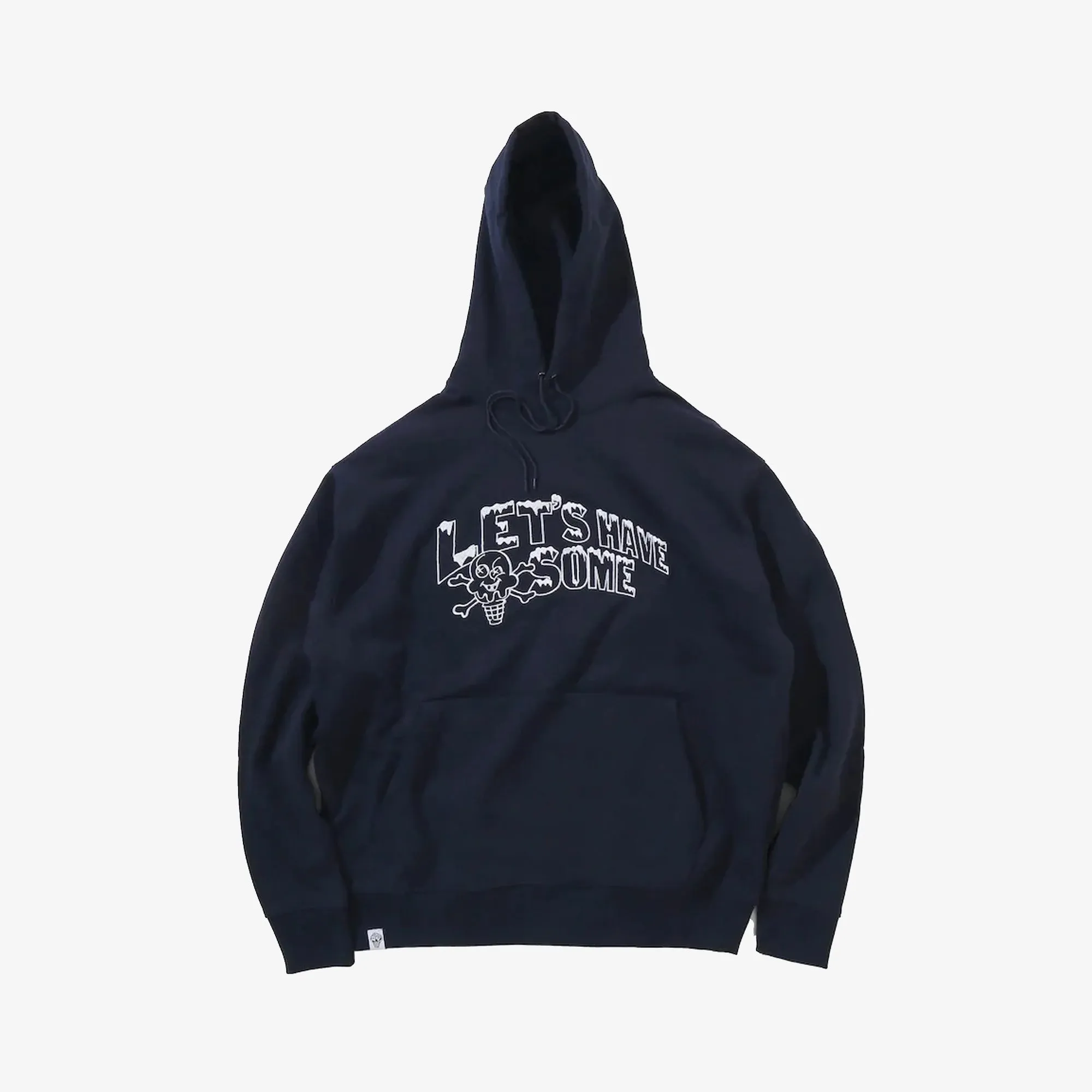 Icecream | EMBROIDERED LOGO COTTON HOODIE  { NAVY
