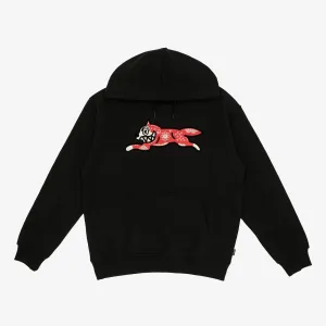 Icecream | KIRIGAMI RUNNING DOG FLOCK HOODIE  { BLACK