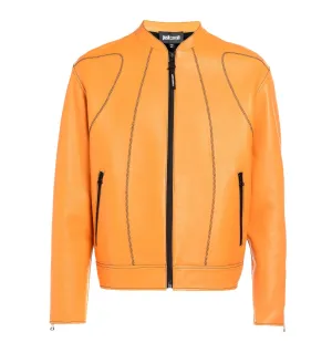 Just Cavalli Stitching Zipped Biker Jacket