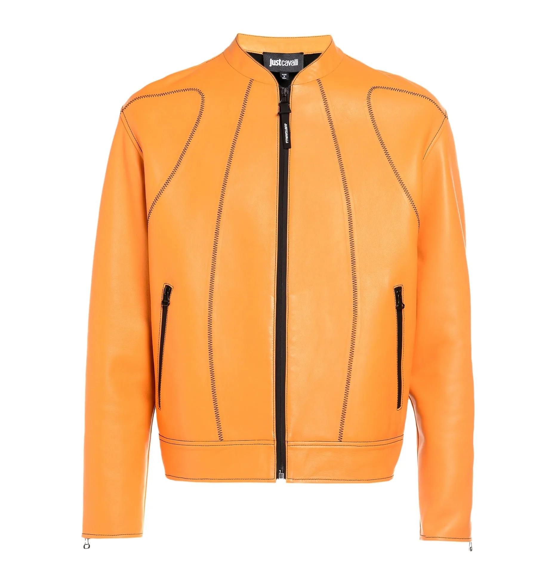 Just Cavalli Stitching Zipped Biker Jacket