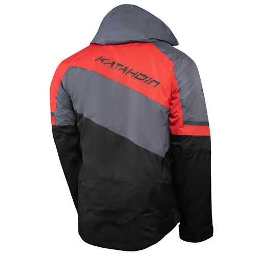 Katahdin Mens Recon Snow Jacket Black Grey Red