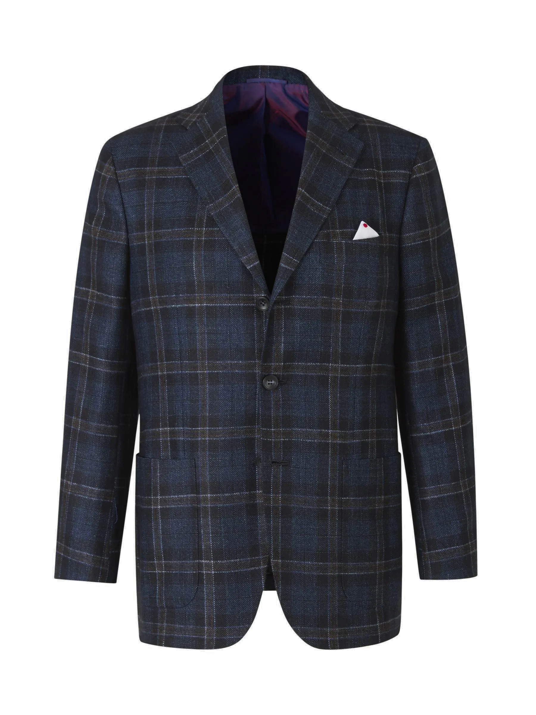 Kiton Single-Breasted Checked Blazer