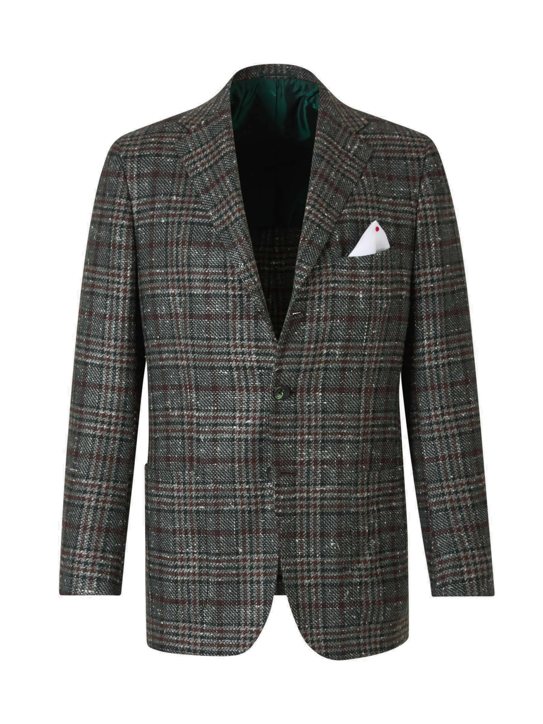 Kiton Single-Breasted Checked Blazer